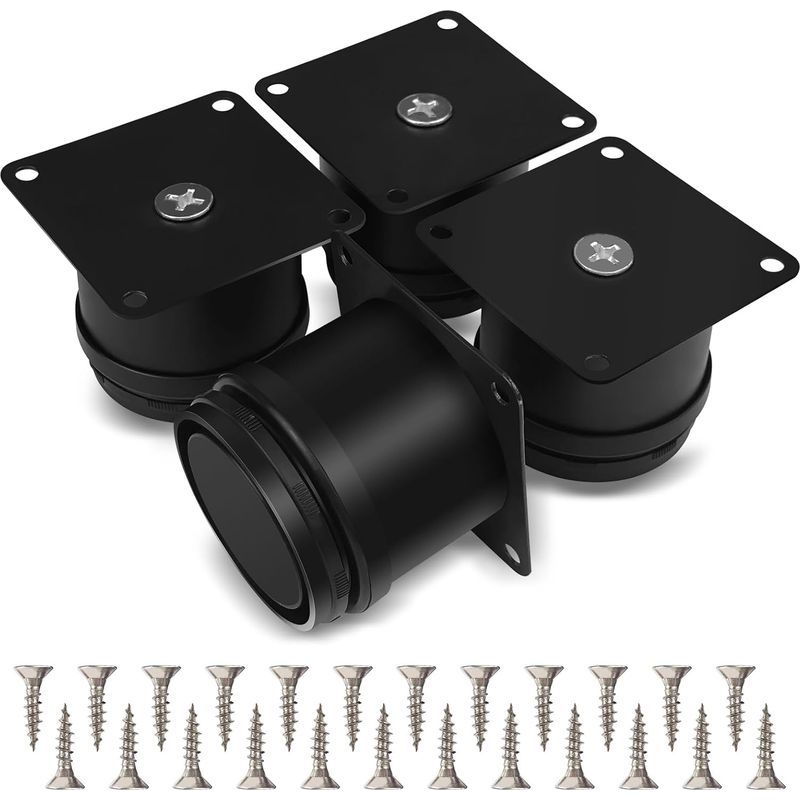 4er-set Möbelfüße, 50 Mm Verstellbare Edelstahl-tischbeine, Badmöbelbeine, Büromöbelbeine, Küchenmöbelbeine, Schwarz