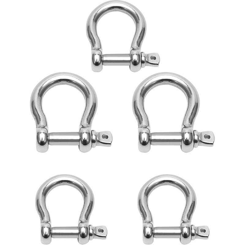 Stück M10 D-ring-schäkel Mit Schlüssel, Edelstahl 304 Für Schwerlast-takelage, Transport, Stahlketten-schäkel, Silberfarben