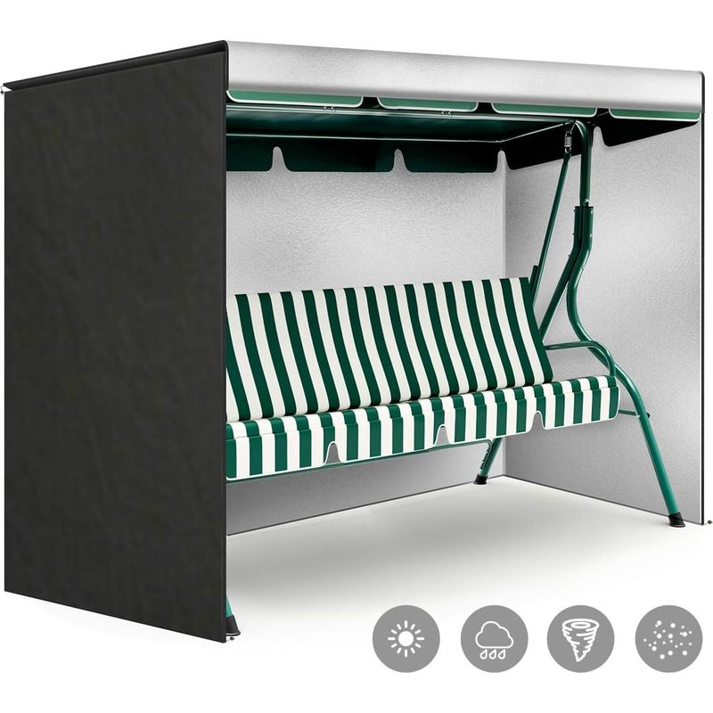 Wasserdichte Oxford-gartenschaukelabdeckung Für 3-sitzer-gartenschaukeln, Uv-beständige Schaukelplane, Schutzhülle Für Gartenhängematten/schaukeln, 220 X 125 X 170 Cm
