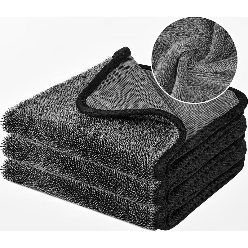 Set Mit 3 Mikrofaser-autoreinigungstüchern, 30 X 40 Cm Große Tücher Für Autos Und Motorräder, Saugfähige Mikrofasertücher