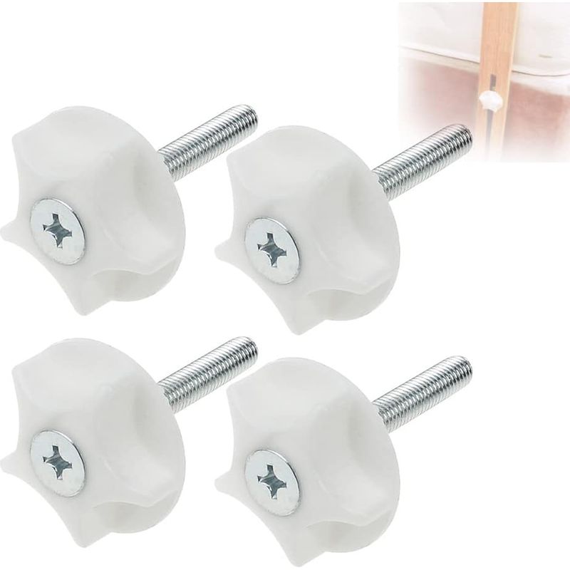Set Mit 4 M8 X 50 Mm Gewindeschrauben-nivellierfüßen Mit Weißer Kunststoffbasis, Verstellbare Stützfüße Zum Nivellieren Der Beinhöhe Von Möbeln Wie Betten, Tischen, Stühlen Und Sofas