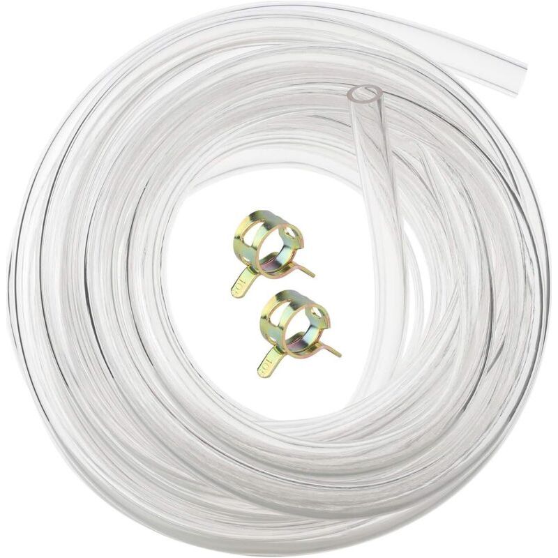 8 Mm X 12 Mm Lebensmittelechter, Transparenter, Flexibler Pvc-schlauch, 5 M Wasser-/luftschlauch Mit 2 Schlauchschellen