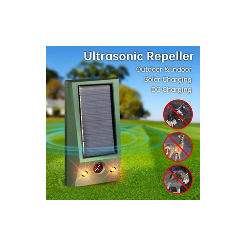 Solarbetriebenes Ultraschallgerät Zur Abwehr Von Katzen Und Hunden, Füchsen Und Schädlingen Sowie Zur Gartenabwehr