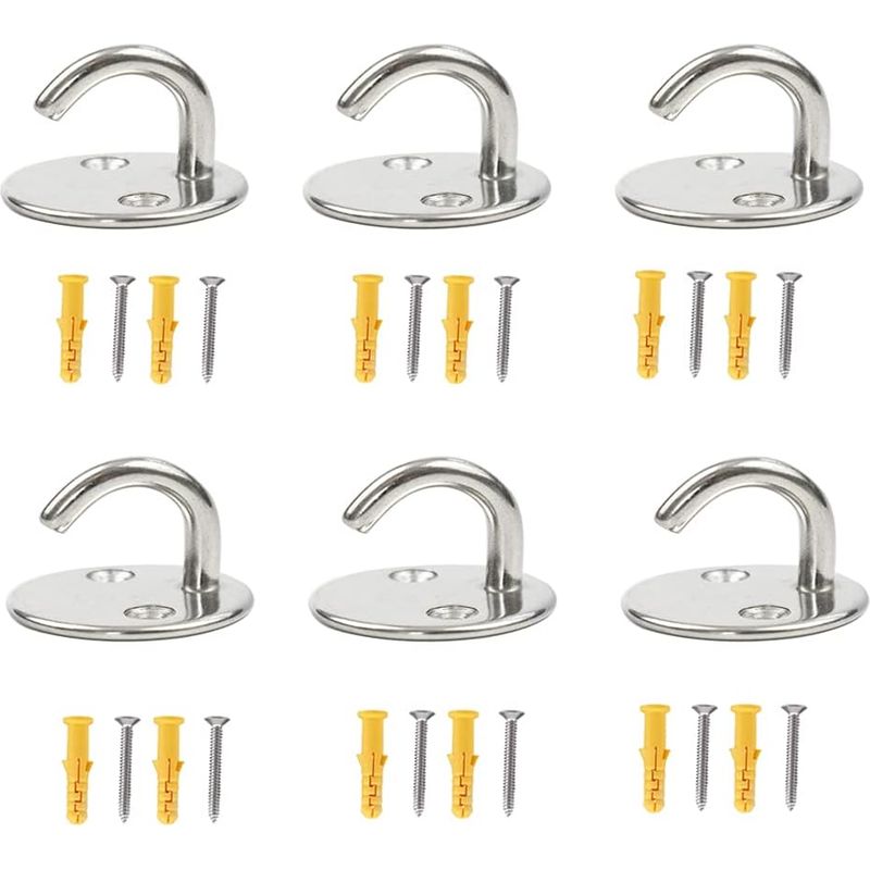 6-teiliges Set Edelstahl-schraubhaken Für Die Deckenmontage, 5-mm-schraubhaken Für Die Deckenaufhängung, 5-mm-befestigungshaken