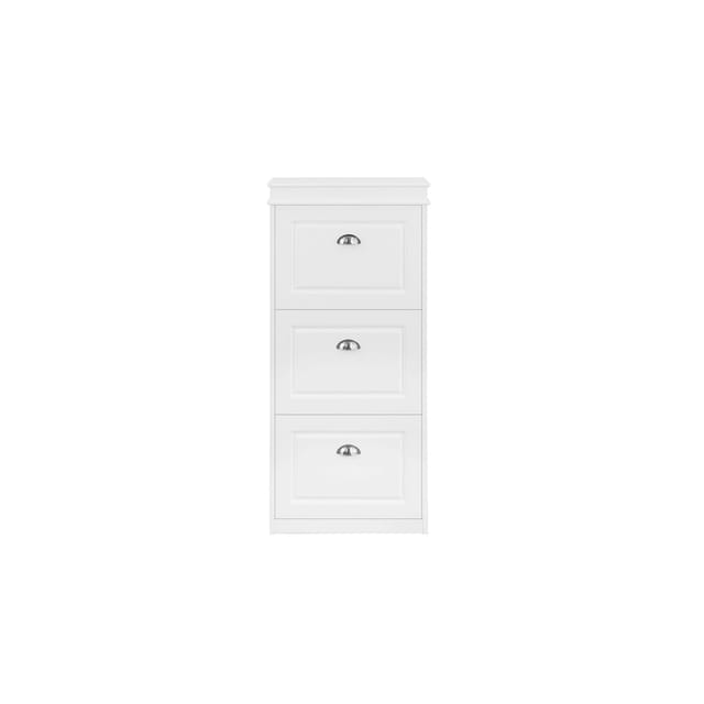 SoBuy Schuhkipper Schuhschrank mit 3 Klappen Schuhkommode Weiß FSR94-W