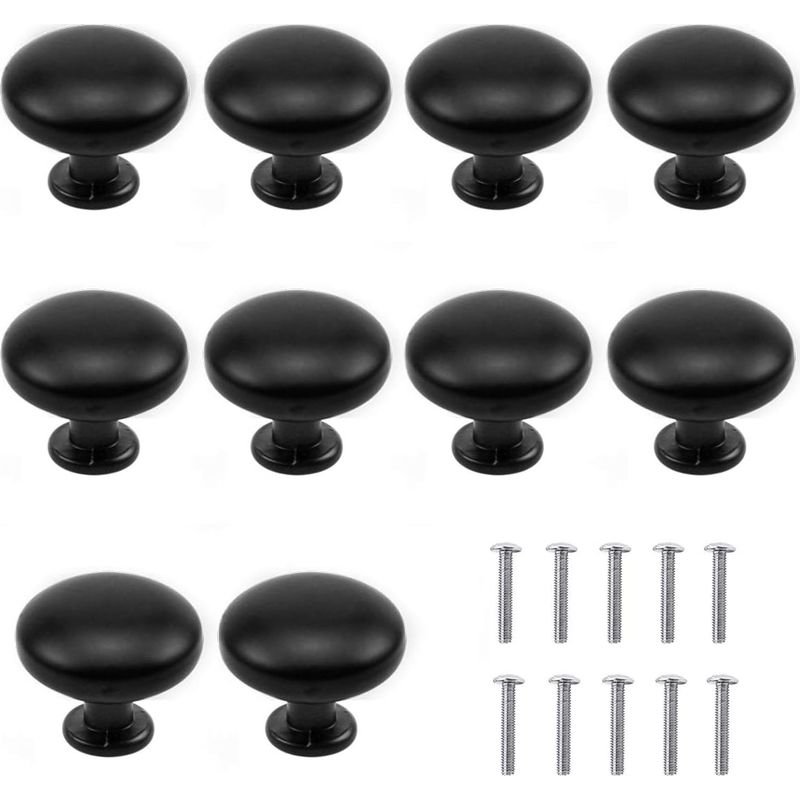 10 Stück Schwarze Tür- Und Schubladengriffe, Möbelgriffe, Schubladengriffe Mit Einem Runden Loch, Türgriffe, Kinderzimmergriffe