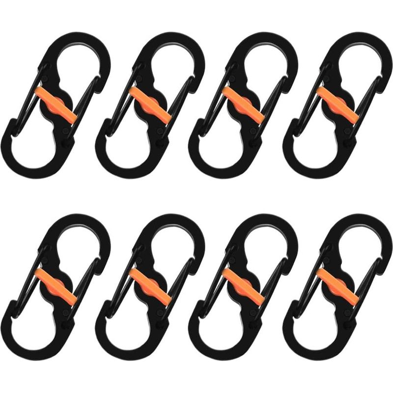 S-förmige Karabiner, Metall-schnapphaken, Mini-s-förmige Karabiner, Schwarze Edelstahl-ringkarabiner Für Reisen, Camping, Wandern Und Angeln