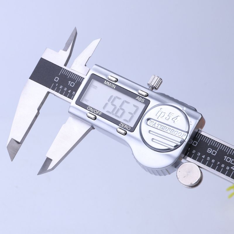 Digitaler Messschieber, 150 Mm/6 Zoll, Edelstahl-messschieber, Ip54 Wasserdicht, Elektronischer Messschieber Mit Lcd-anzeige (mm/zoll/bruch-umrechnung)