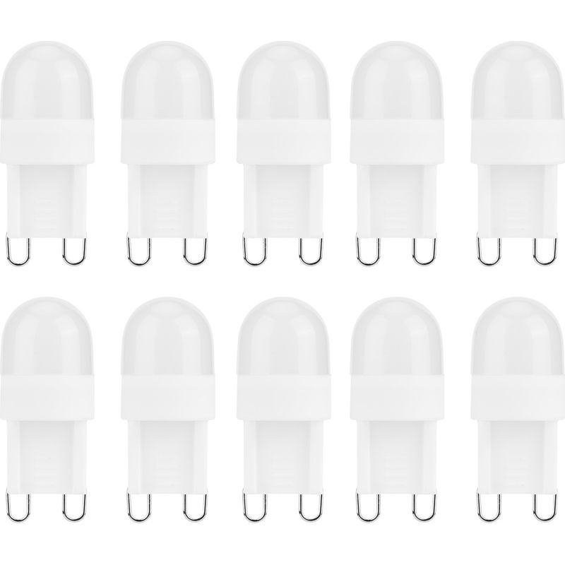 10er-pack Dimmbare Led-lampen, G9, 150 Lm, 1,5 W, 2 Leds, Warmweißes Licht, Augenschonend, Entspricht 30 Watt Halogenlampe, Für Kronleuchter, Wandleuchten Und Heimdekoration