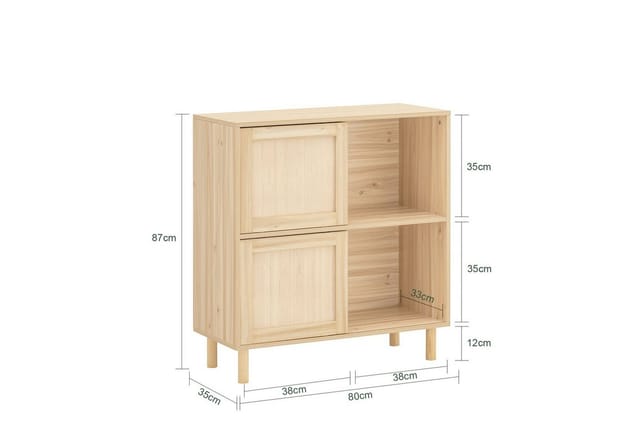 SoBuy Sideboard Kommode Küchenschrank Flurschrank Lowboard Natur FSB87-N