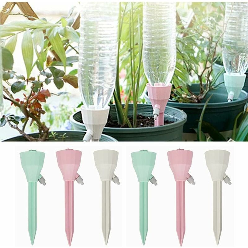 Tropfbewässerungsset, Automatisches Bewässerungssystem Mit Einstellbarem Ventil Für Zimmer- Und Gartenpflanzen, Zufällige Farben, 17,5 X 5,5 X 5,5 Cm, 6-teilig