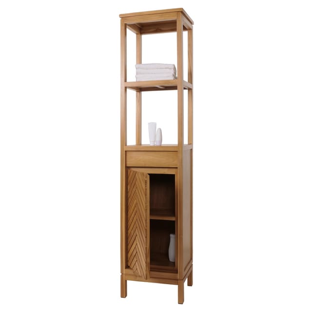 MCW Teak-Hochschrank M74 1 Tür 4 Fächer