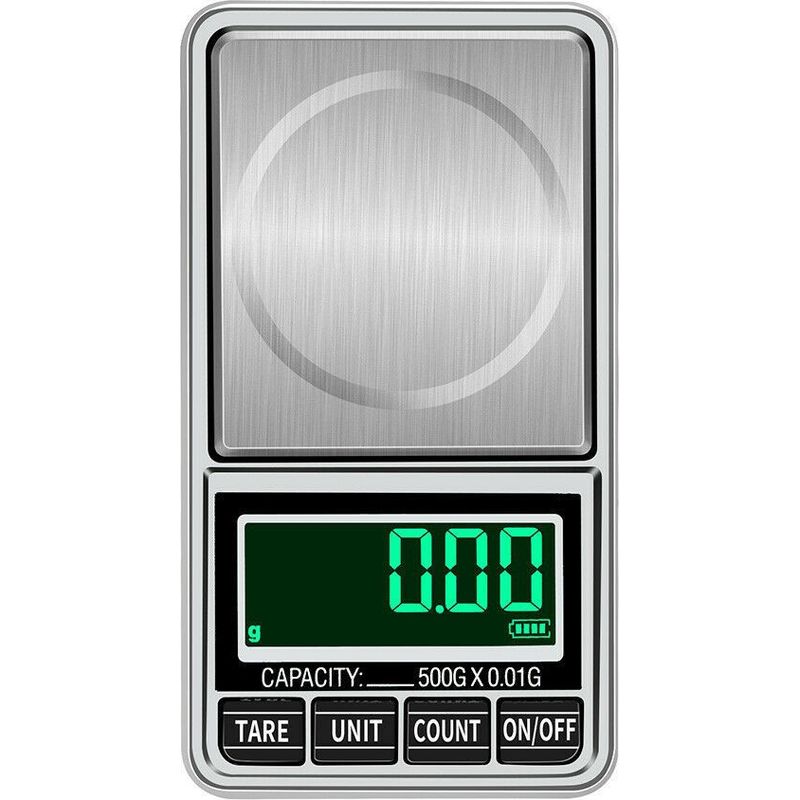 Tragbare Digitale Taschenwaage, Professionell Multifunktional, Mit Rückseitigem Lcd-display Zum Wiegen Von Schmuck, Getreide, Gold Und Grau, 100–0,01 G