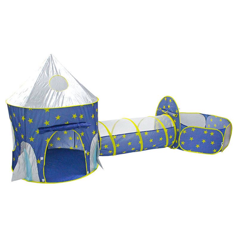 3-in-1 Pop-up-spielzelt Mit Tunnel Und Bällebad Für Kinder, Jungen, Mädchen, Babys Und Kleinkinder, Spielhaus Für Drinnen Und Draußen, Dreiteilige Raumkapsel-jurte