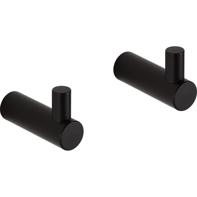 Set Mit 2 Edelstahl-wandhaken Für Bad Und Küche, Schwarz