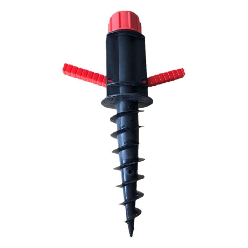 Schwarzer Sockel, Sonnenschirmhalter, Schraubhalterung, Bodenhülse, Camping, Strand, Rot