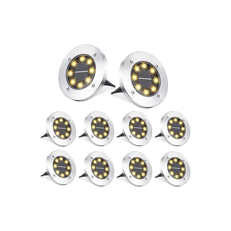Led-solar-gartenleuchten Für Den Außenbereich, Ip65 Wasserdicht, Warmweiße Dekorative Rasenleuchten Für Gartenwege, Terrassen, Höfe, Rasenflächen Und Treppen (8 Stück)