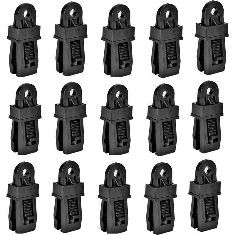 15 Stück Campingzeltclips, Kunststoffklemmen Für Planen, Geeignet Für Campingaktivitäten Und Pavillons (schwarz)