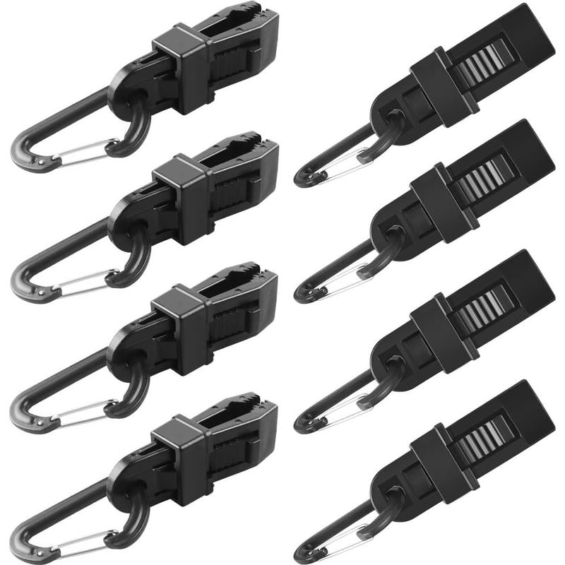 8-teiliges Zeltplanen-clip-set, Robuste Zeltclips Für Camping, Stabile Verriegelungsclips, Schwarze Zeltclips, Planenbefestigungen Für Zeltvordächer, 8,2 X 2 Cm