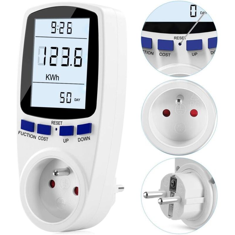 Wechselstrom-energiezähler 185 V/264 V, Energieverbrauchszähler, Stromverbrauchsanzeigestecker Mit Lcd-display (einzeltarif), 15773 Mm