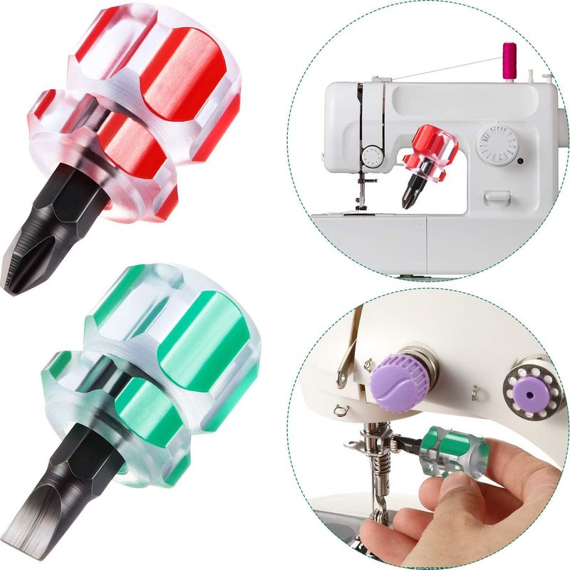 Mini-kurzschraubendreher-set Für Nähmaschinen, Inklusive Schlitzschraubendreher Und Kreuzschlitzschraubendreher Für Heimwerkerreparaturen, 2-teilig