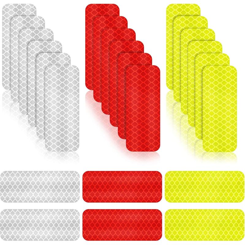 30 Reflektierende Warnaufkleber, Sicherheits-reflexionsaufkleber, Aufkleber Für Bessere Sichtbarkeit Bei Nacht, Wasserfeste Klebeaufkleber Für Fahrzeuge, 3 X 8,3 Cm