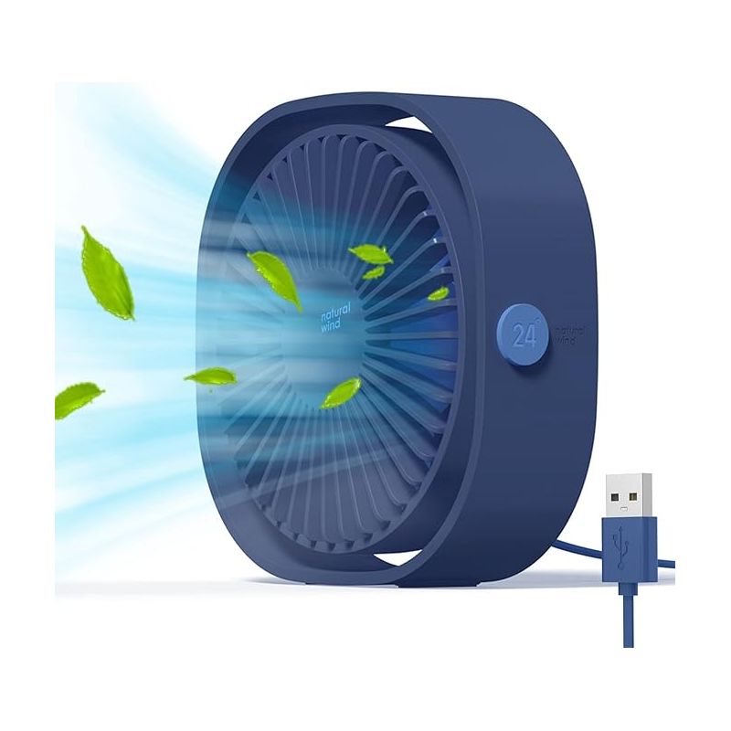 Mini-tragbarer, Leiser Ventilator Mit 3 Einstellbaren Geschwindigkeitsstufen, Usb-betrieben, Für Zuhause Und Büro (blau)