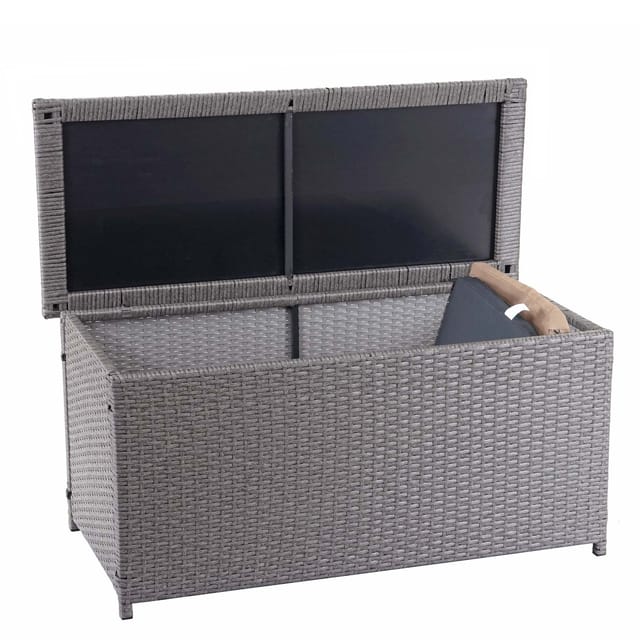 MCW Poly-Rattan Kissenbox D88 320l Basic Grau 63x135x52cm 320l