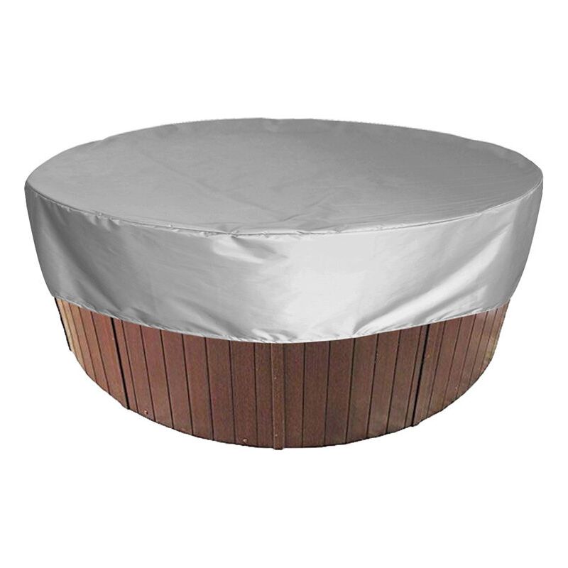 Runde Poolabdeckung, Solar-poolabdeckung, Wasserdichte Spa-abdeckung, 190t Für Whirlpools Und Badewannen Im Freien, Grau, 210 × 30 Cm