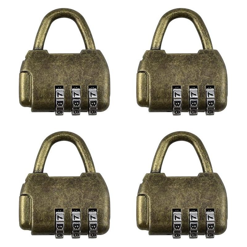 Set Aus 4 Retro-zinklegierungs-kombinationsschlössern Mit Digitalem Code In Form Einer Handtasche