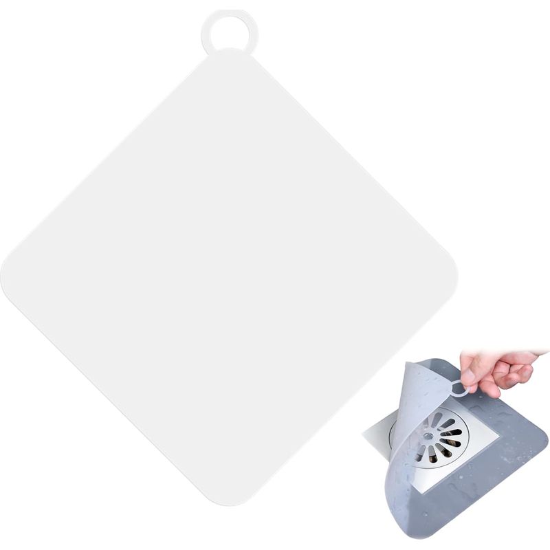 4-teiliges Set Geruchshemmender Silikon-abflussstopfen, 20×20 Cm Duschabflussstopfen, Universal-spülbeckenstopfen, Silikon-abflussschutz Für Küche, Waschküche Und Badezimmer (weiß, Grau)