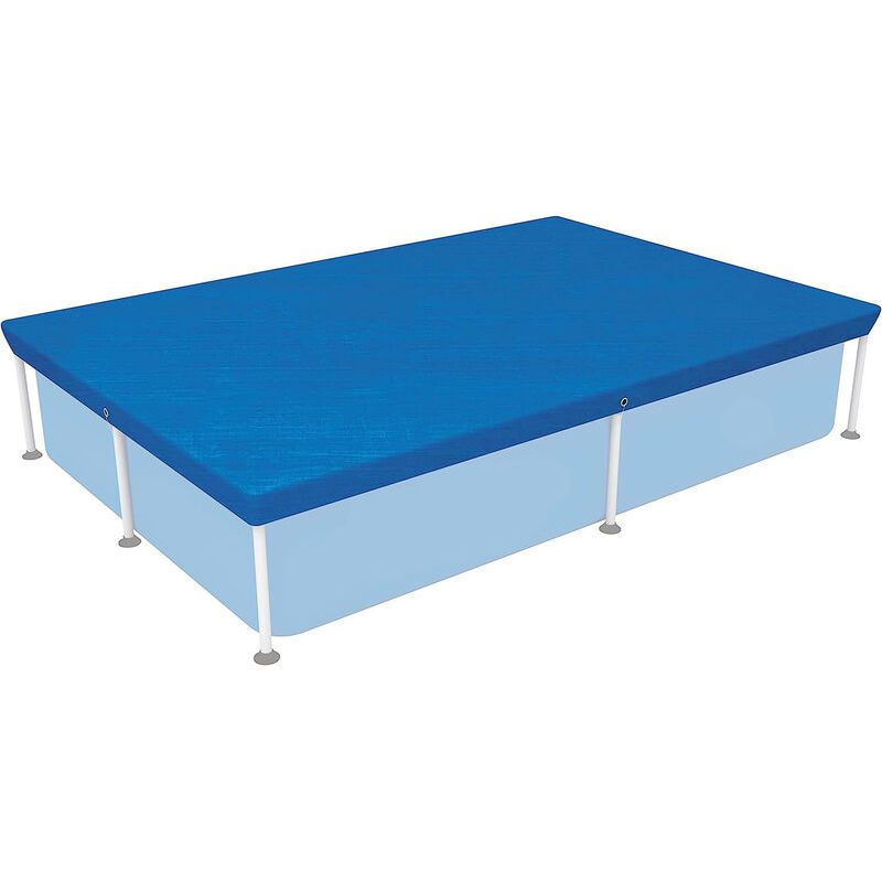 Blaue Poolabdeckung, Wasserabweisendes Pe-gewebe, Wasserdicht, Regendicht, Strapazierfähig, Mit Kordelzug, Rechteckig, Für Aufstellpools, 220 X 150 Cm