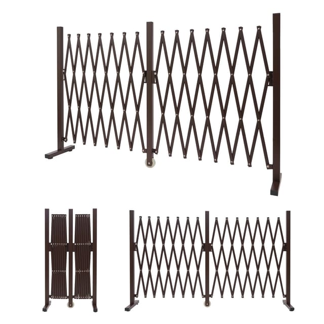 MCW Absperrgitter B34 Zaun Schutzgitter Scherengitter Trenngitter Alu ausziehbar Braun Höhe 103cm Breite 52-400cm