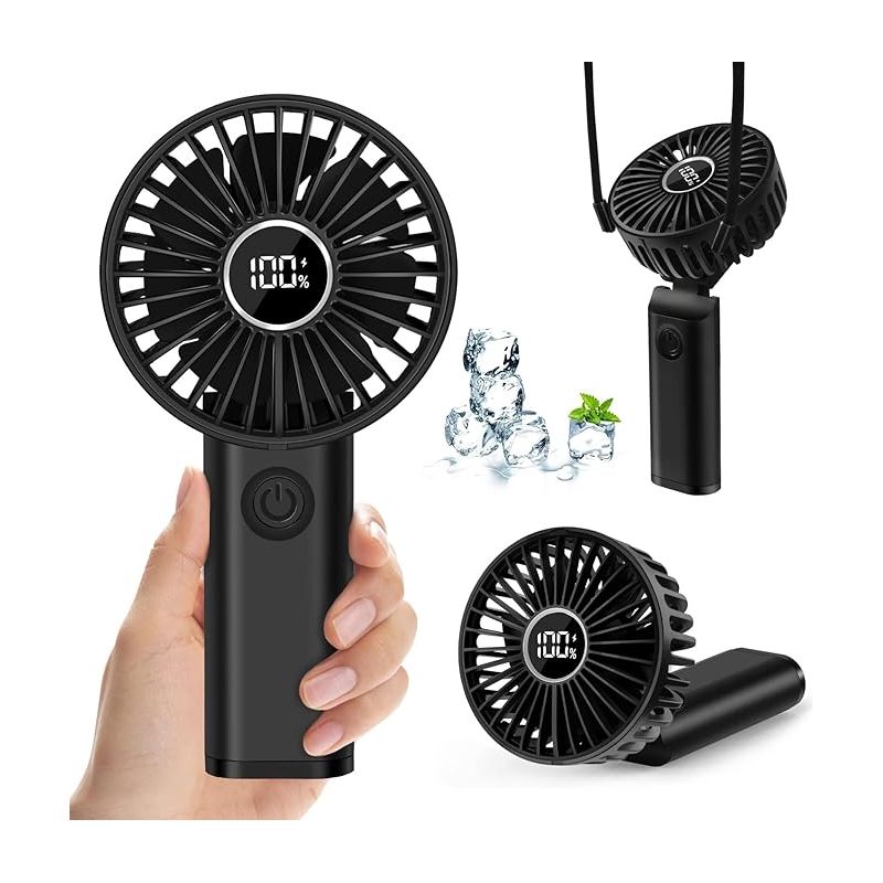 Mini-tragbarer Ventilator, 3600 Mah Usb-akku, Kleiner Handventilator Mit 6 Geschwindigkeitsstufen, Tragbarer Elektrischer Tischventilator Mit Akku, Leise Und Mit Externem Akku Betrieben, Ohne