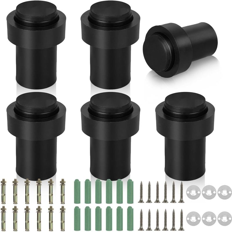 Schwarze Türstopper, 3,3 Cm Durchmesser Und 6 Cm Höhe, Türstopper Aus Edelstahl Für Boden Und Wand