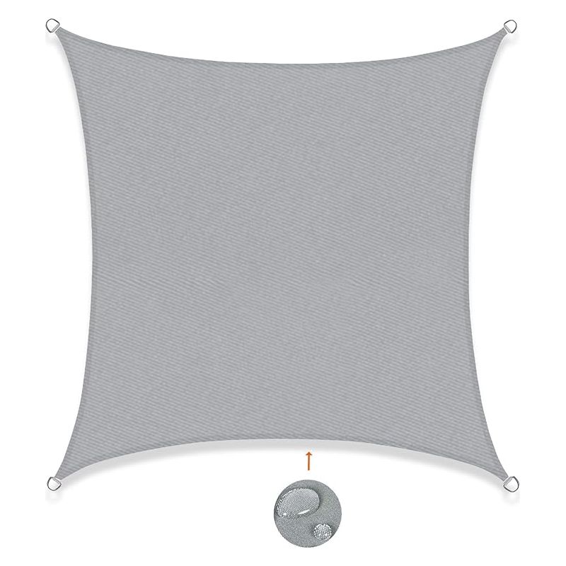 Rechteckiges Sonnensegel 2x2m, Wasserdicht, Uv-schutz, Für Terrasse, Garten, Balkon, Außenbereich, Hellgrau