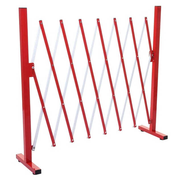 MCW Absperrgitter B34 Scherengitter Zaun Schutzgitter ausziehbar Alu Rot-Weiß Höhe 103cm Breite 28-200cm
