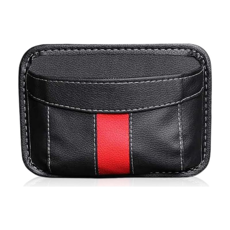 Mini-organizer Aus Leder, Seiten-organizer Für Den Autositz, Aufbewahrungstasche Für Die Autoseite, Zur Organisation Von Dokumenten, Akten, Handy, Schlüsseln Und Kleingeld – Schwarz
