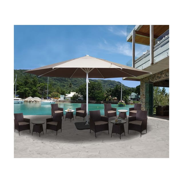 MCW Sonnenschirm Carpi II Ø 5m Creme-beige mit Ständer