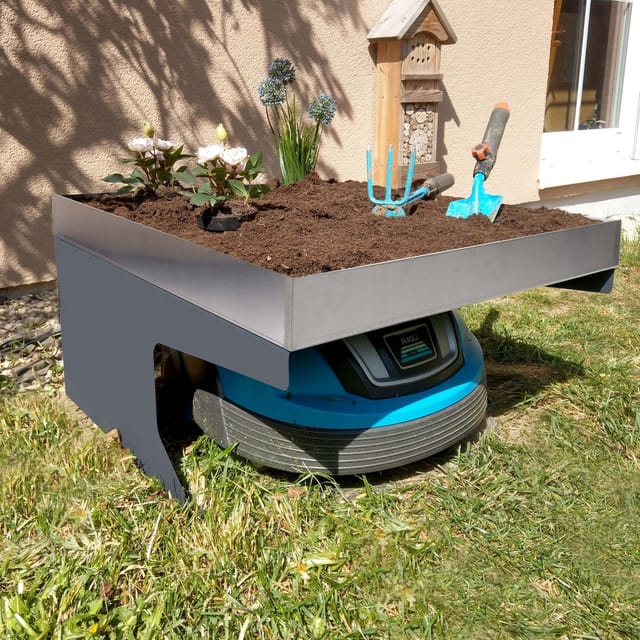 MCW Mähroboter-Garage G60 Edelstahl anthrazit