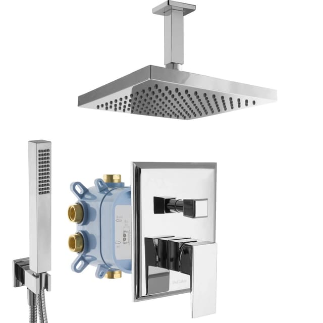 PaulGurkes Duschsystem Unterputz Montagebox eckig mit Umsteller
