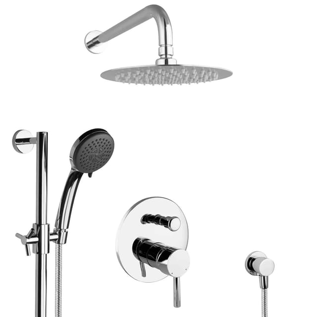 PaulGurkes Dusch Set Komplett Unterputz Regendusche Duschstange 20cm Regenbrause