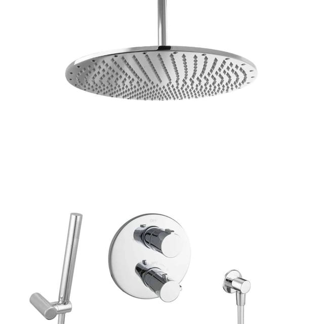 PaulGurkes Unterputz Duschsystem mit Thermostat 40cm Regenbrause