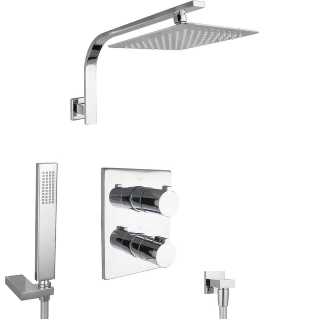PaulGurkes Design Dusch Set mit Thermostat Unterputz Regendusche