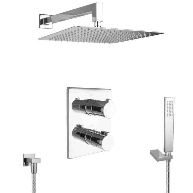 PaulGurkes unterputz Regendusche mit Thermostat 30cm Duschkopf Regenwalddusche