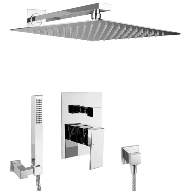 PaulGurkes Regendusche Duschsystem Duschset unterputz 30cm Kopfbrause