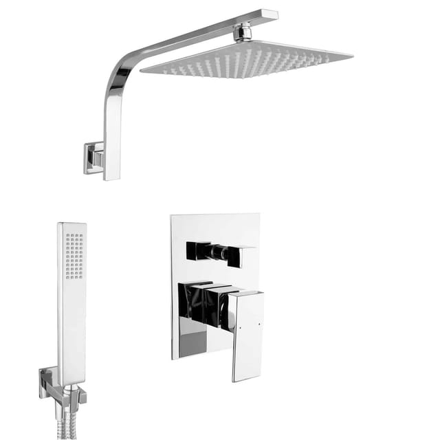 PaulGurkes Regendusche Komplett Set unterputz Dusche 20cm Messing
