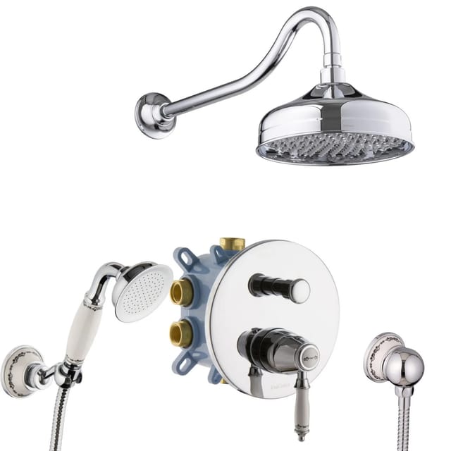 PaulGurkes Dusch-Set Unterputz Nostalgie Retro Antik UP-Dusche Keramik