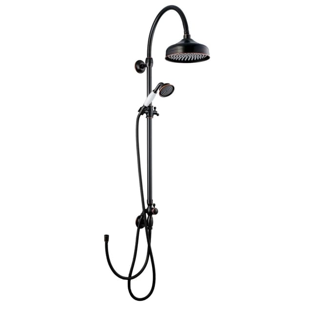 PaulGurkes Aufputzset schwarz Retro Regendusche Nostalgie