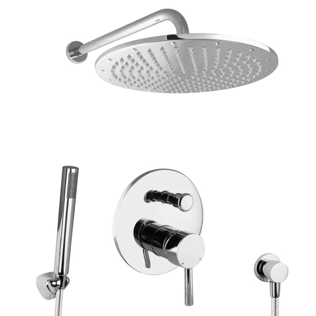 PaulGurkes Regendusche Unterputz Komplett Dusch Set rund